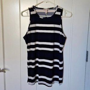 Banana Republic Sleeveless Navy Blue White Striped Tank Top Blouse Size M